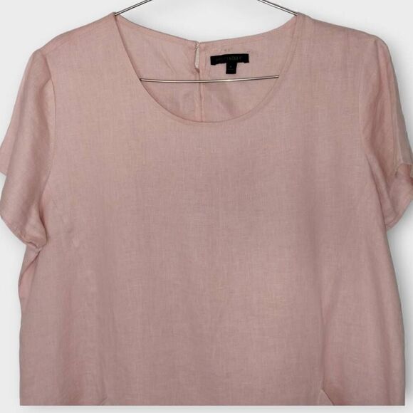 For Cynthia Womens Dress Sz Large Pink Cotton Pockets Short Sleeves Scoop Casual - Picture 3 of 11